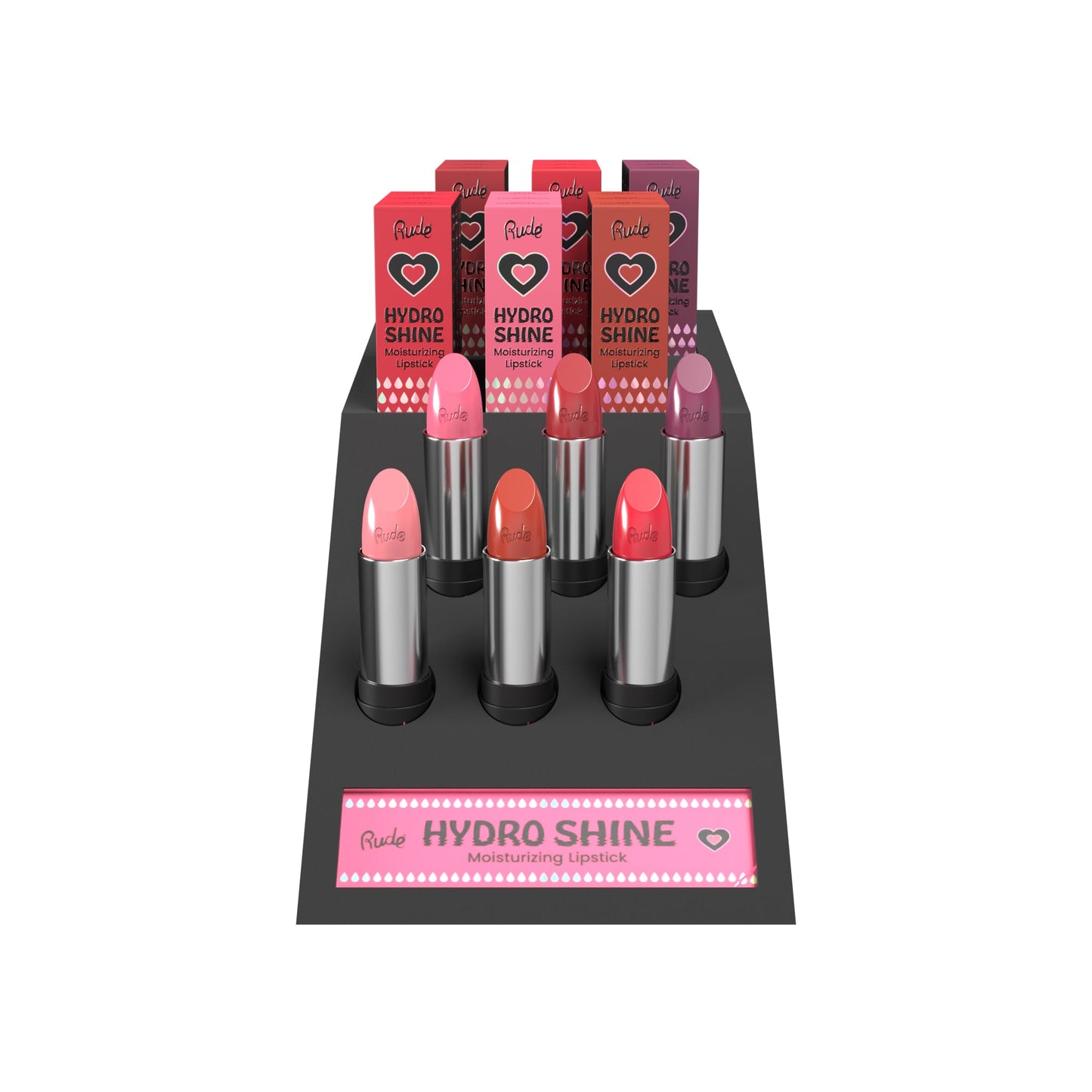 RUDE Hydro Shine Moisturizing Lipstick Display Set 48 pcs