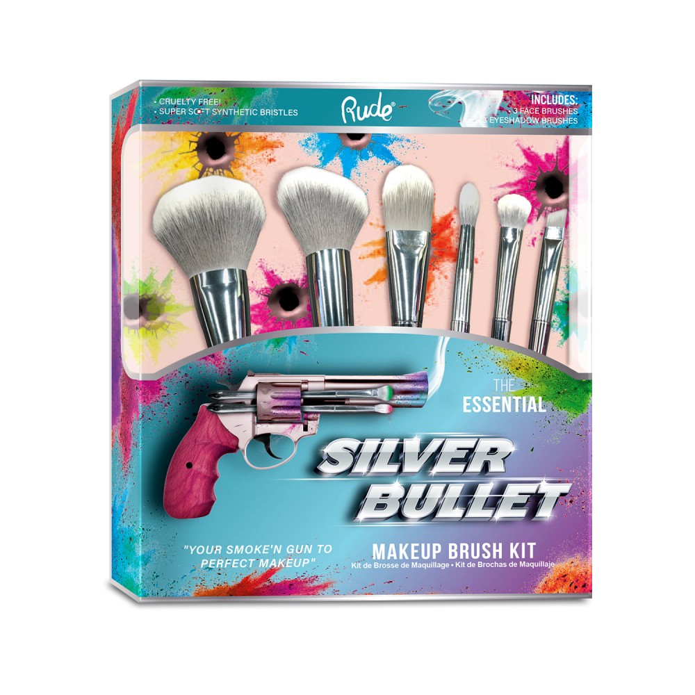 Kit de brochas de maquillaje RUDE Silver Bullet