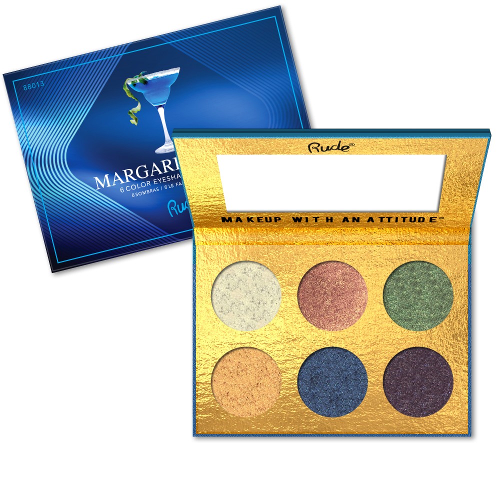 Paleta de sombras de ojos de 6 colores RUDE Cocktail Party - Margarita Azul