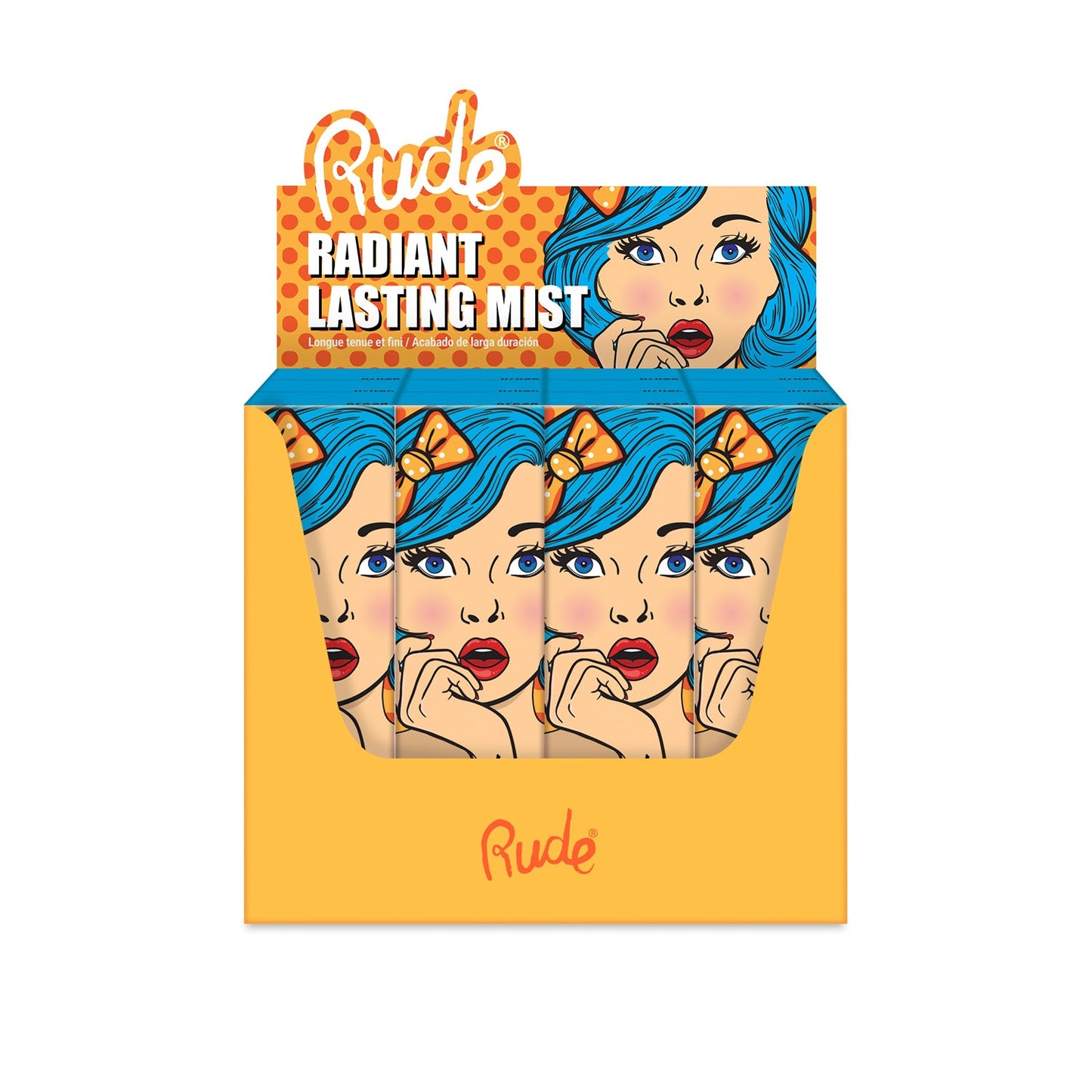 RUDE Radiant Lasting Makeup Mist Display Set, 12 Pieces